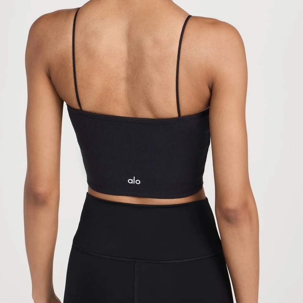 ALO Yoga Black Strappy Crop Top